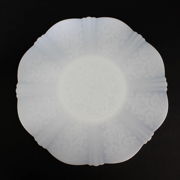 Vintage McBeth Evans American Sweetheart Monax White Glass Platter 12"