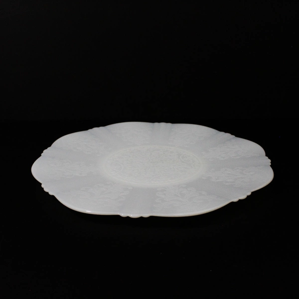 Vintage McBeth Evans American Sweetheart Monax White Glass Platter 12"