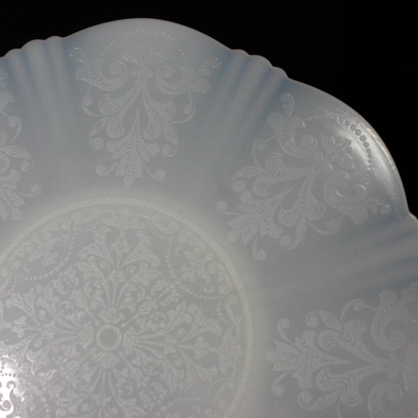Vintage McBeth Evans American Sweetheart Monax White Glass Platter 12"