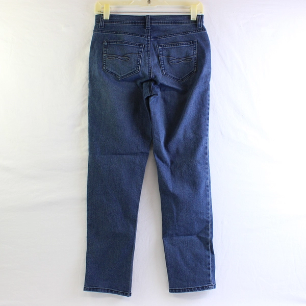 Style & Co Women's 2 Petite Slim Leg Dark Wash Mid Rise Denim Jeans