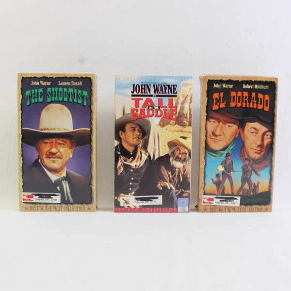 Lot of 3 John Wayne VHS Movies: The Shootist, Tall in the Saddle, El Dorado