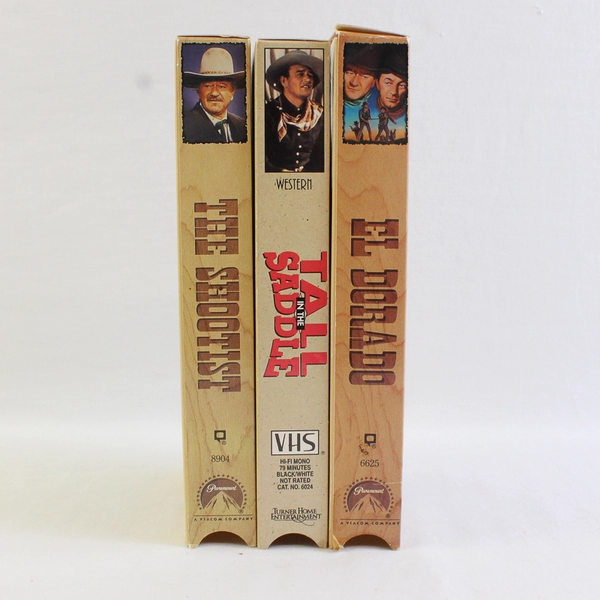 Lot of 3 John Wayne VHS Movies: The Shootist, Tall in the Saddle, El Dorado