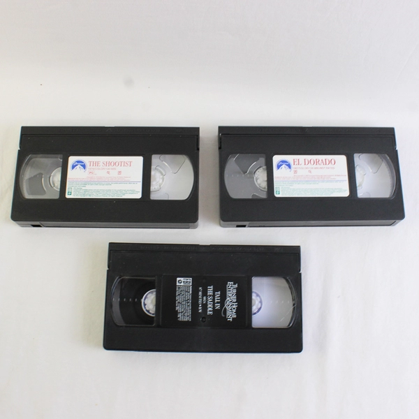 Lot of 3 John Wayne VHS Movies: The Shootist, Tall in the Saddle, El Dorado