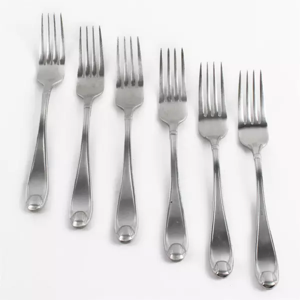 Oneida Satin Garnet Stainless Set of 6 Forks 8" Classic