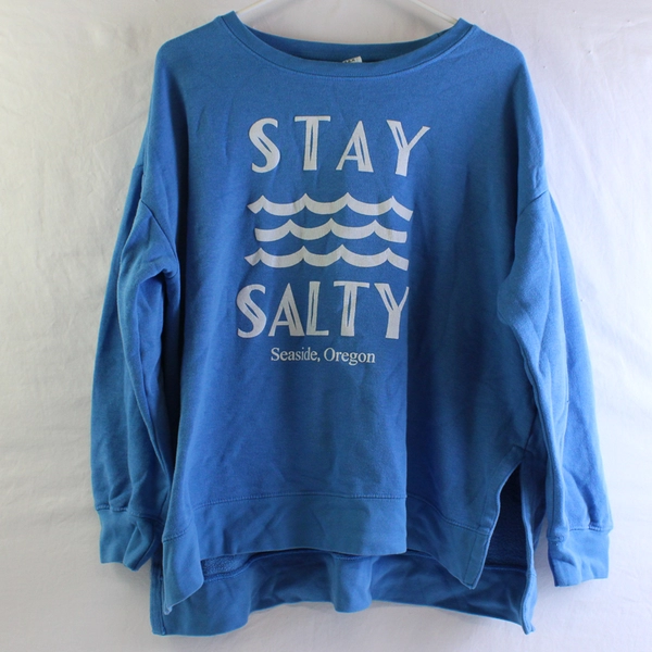 Relaxx Stay Salty Seaside Oregon Blue Sweatshirt Women's Size Small