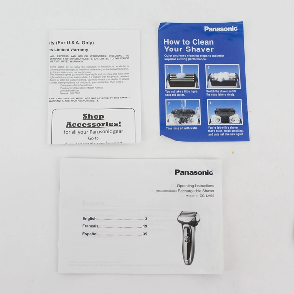 Panasonic ES-LV65 Men's Cordless Electric Razor Shaver With Charger And Manual