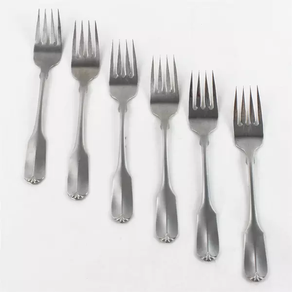 Set of 6 Oneida Gloria Satin Stainless Salad Forks 6.75" Vintage