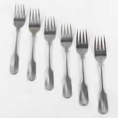 Set of 6 Oneida Gloria Satin Stainless Salad Forks 6.75" Vintage