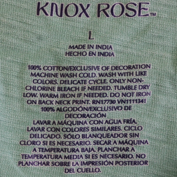 Knox Rose Women's Tee Mint Green Embroidered Club Knit Flawed