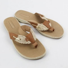 Sperry Top-Sider Beige and Off-White Thong Sandals Women's Size 7M