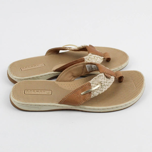 Sperry Top-Sider Beige and Off-White Thong Sandals Women's Size 7M