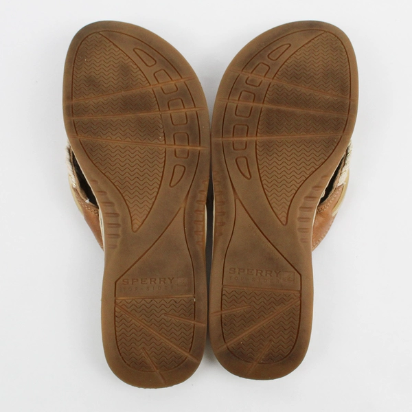 Sperry Top-Sider Beige and Off-White Thong Sandals Women's Size 7M