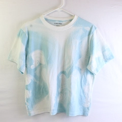 Calvin Klein Women's Cropped Tee Size Medium Marbled Tie Dye