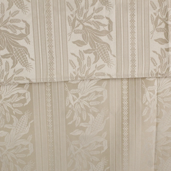 Unbranded Beige Corn/Wheat Patterned Fabric Rectangle Tablecloth 82" x 58"