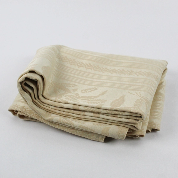 Unbranded Beige Corn/Wheat Patterned Fabric Rectangle Tablecloth 82" x 58"