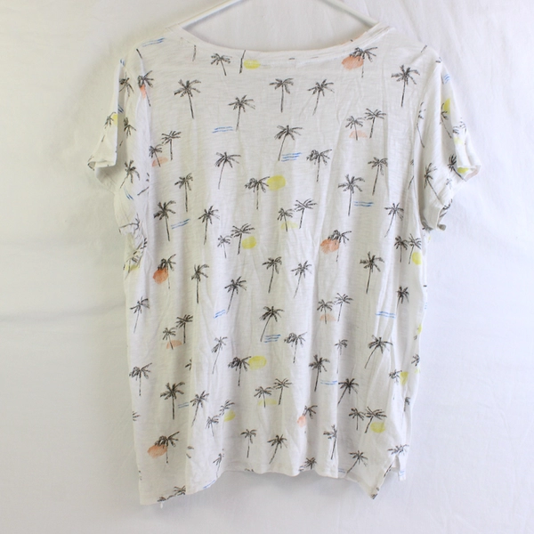 Lucky Brand Tee Shirt Women's Size L Palm Tree Print