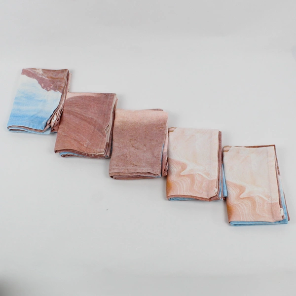 Lot Of 5 Anko Desert Scene Large Fabric Napkins 100% Cotton 19.5" x 27"