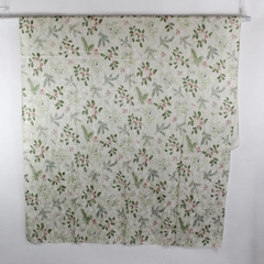 Unbranded Holly Pattern On Cream White Fabric Rectangle Tablecloth 96" x 56"