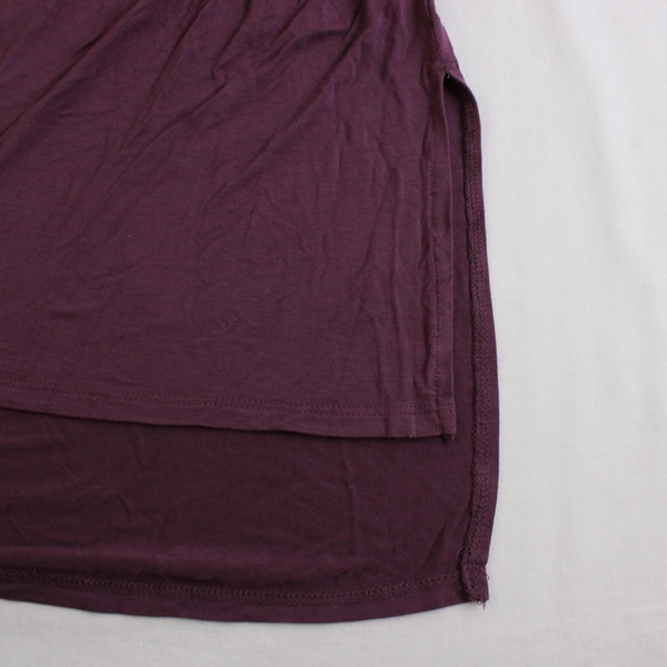 Women's Purple Lace Shoulder Tunic Top Dolman Sleeve