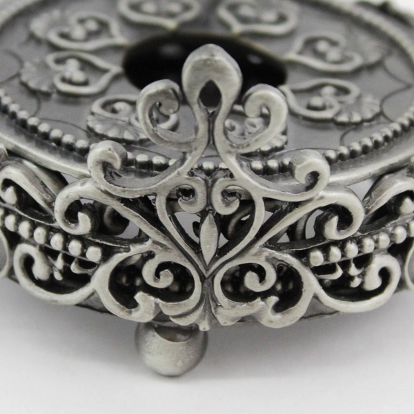 Ornate Two Piece Pewter Taper Candle Stand