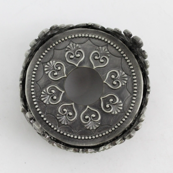 Ornate Two Piece Pewter Taper Candle Stand