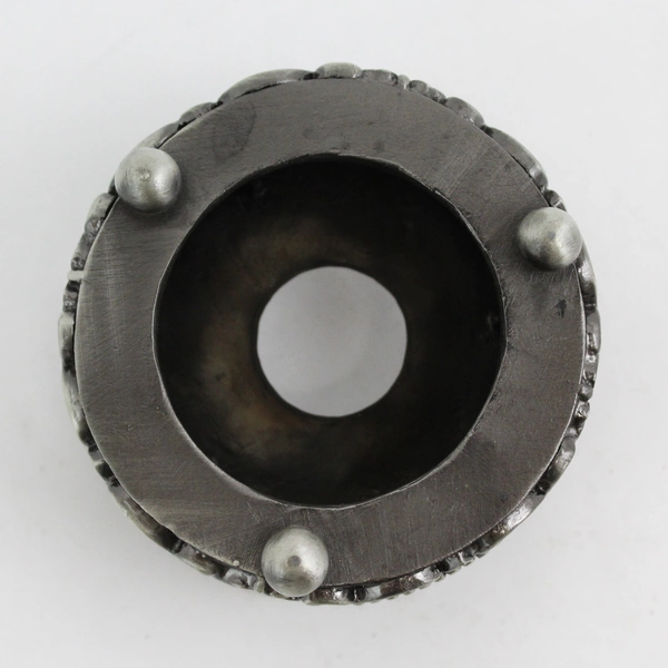 Ornate Two Piece Pewter Taper Candle Stand