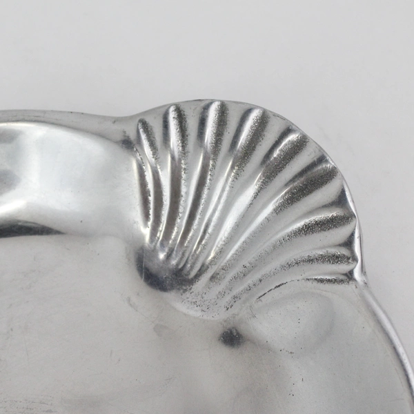 Wilton Armetale Bruce Fox Design Pewter Scallop Handle Oval Serving Tray 16.5"