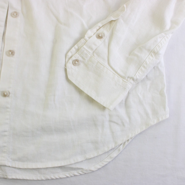 Universal Thread Shirt Women White Button Up Collared Linen Blend Long Sleeve