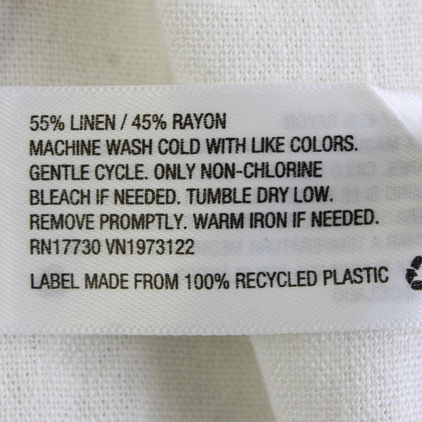 Universal Thread Shirt Women White Button Up Collared Linen Blend Long Sleeve