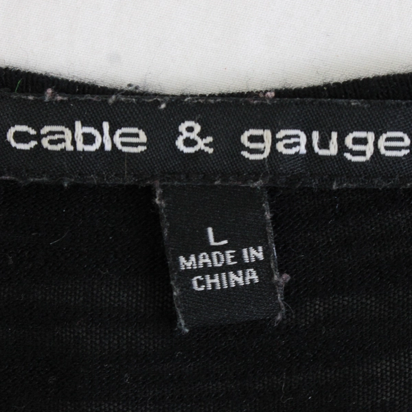 Cable & Gauge Butterfly Sleeve V-Neck Top Women's Size L