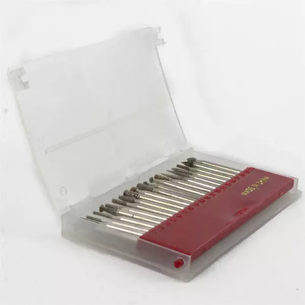 20 Diamond Coated Rotary Tool Bits Set Used Assorted Shapes Grits