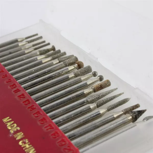 20 Diamond Coated Rotary Tool Bits Set Used Assorted Shapes Grits