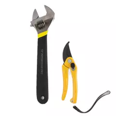 Pittsburgh Pro 12" Adjustable Crescent Wrench Smooth Jaw & Pruning Shears