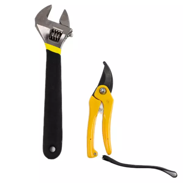 Pittsburgh Pro 12" Adjustable Crescent Wrench Smooth Jaw & Pruning Shears