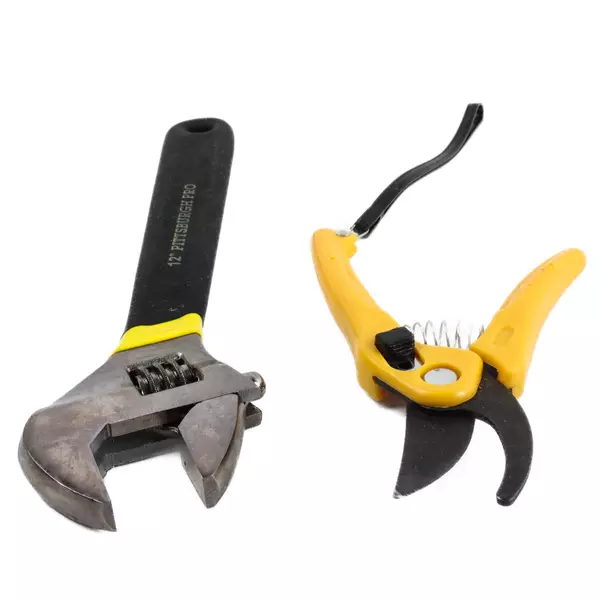 Pittsburgh Pro 12" Adjustable Crescent Wrench Smooth Jaw & Pruning Shears