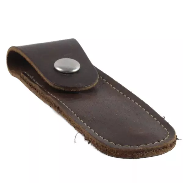 Dark Brown Leather Knife Sheath Case w/ Belt Loop Fits Up to 5.25" Blade