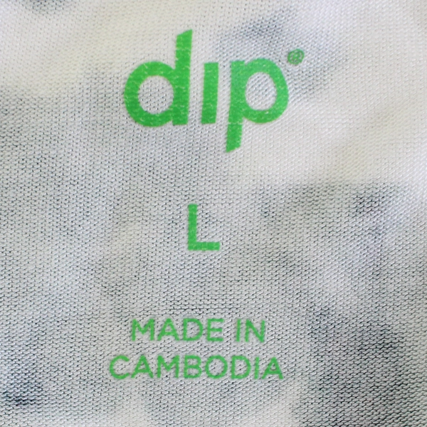 dip Women's L White with Green Tie Dye Spots Short Sleeve T-Shirt