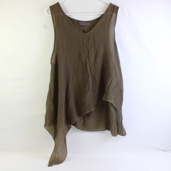 Pretty Angel Women's M Brown Shark Bite Asymmetrical Hem Tank Top