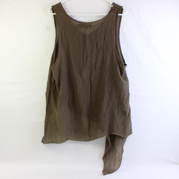 Pretty Angel Women's M Brown Shark Bite Asymmetrical Hem Tank Top