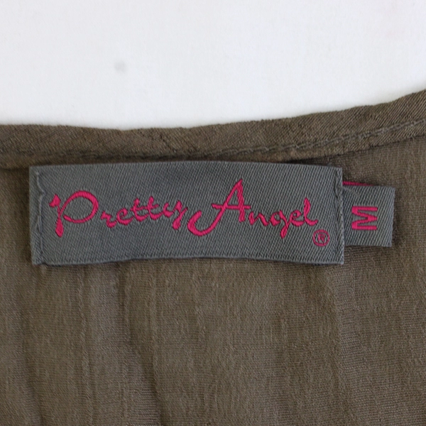 Pretty Angel Women's M Brown Shark Bite Asymmetrical Hem Tank Top