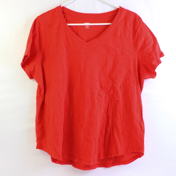 Old Navy Everywear Women's XL Red V Neck Short Sleeve T-Shirt