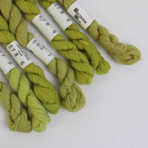Lot of 14 Broider Wul Lamb's 100% Wool Braids 30 Yards Each Green Shades New