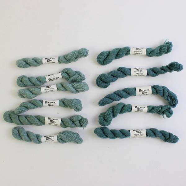 Lot of 11 Broider Wul Lamb's 100% Wool Braids 30 Yards Each Blue Shades New