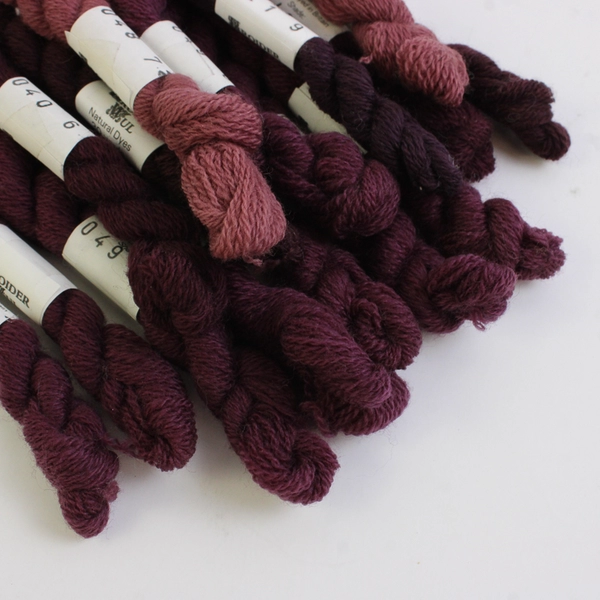 Lot of 15 Broider Wul Lamb's 100% Wool Braids, 30 Yds Each, Burgundy Shades, New