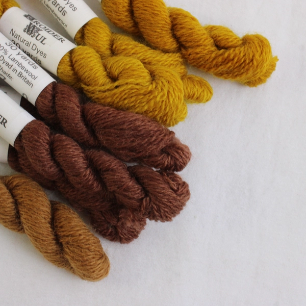 Lot of 16 Broider Wul Lamb's 100% Wool Braids, 30 Yds Brown, Pink & White, New