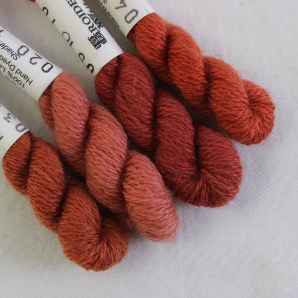 Lot of 16 Broider Wul Lamb's 100% Wool Braids, 30 Yds Brown, Pink & White, New