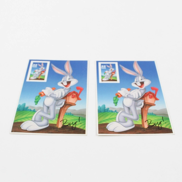 Lot Of 2 Looney Tunes "Bugs Bunny" 32 Cent USPS Stamp On Card  1997