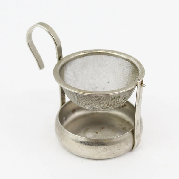 Vintage Swedish No-Drip Coffee Tea Strainer Nickel Plated Steel 3.25"