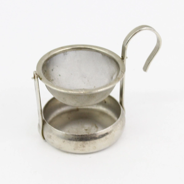 Vintage Swedish No-Drip Coffee Tea Strainer Nickel Plated Steel 3.25"