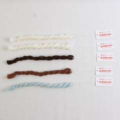 Lot of 5 Burmilana Wool/Acrylic Blend Braids Brown, Blue & White, New 